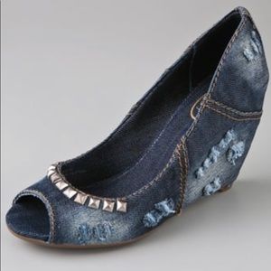 Ash Tashi Studded Denim Wedges